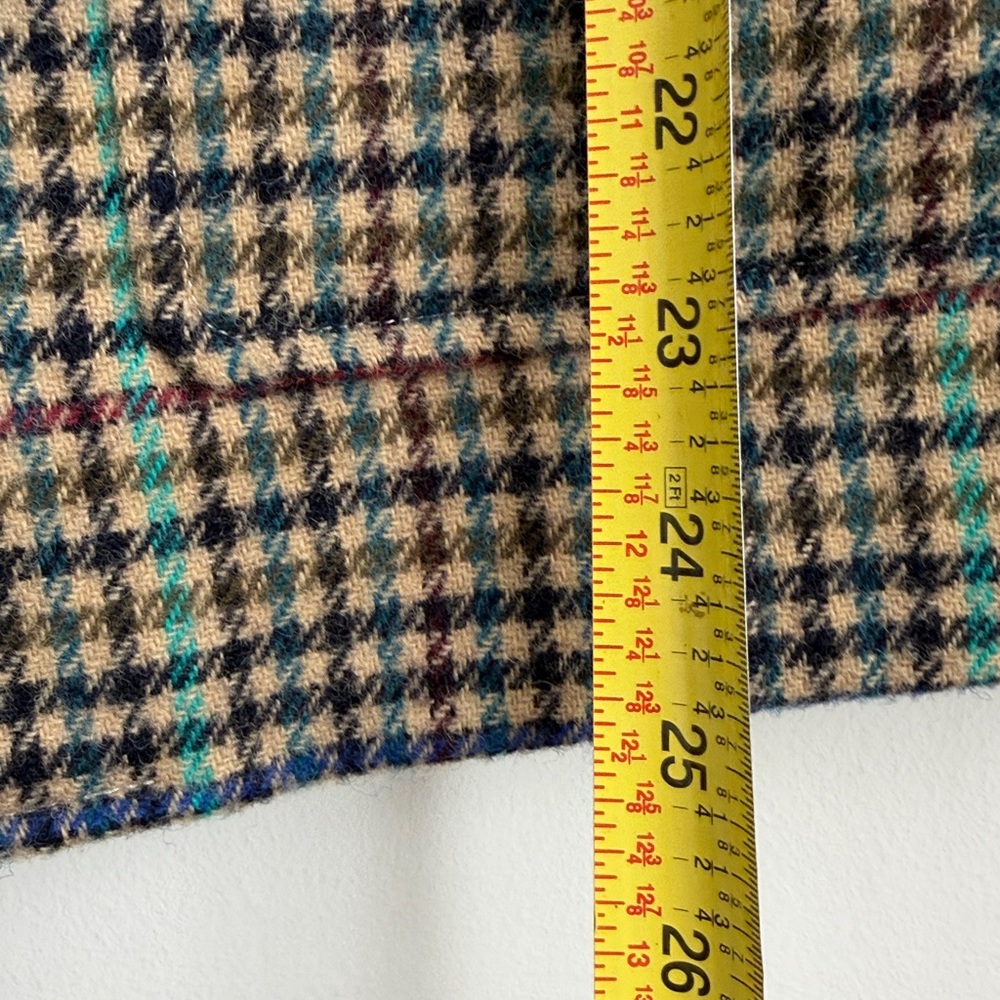 Talbots Blazer Shetland Houndstooth Wool Blend Tweed Two Button Crest career 12P - Picture 7 of 8